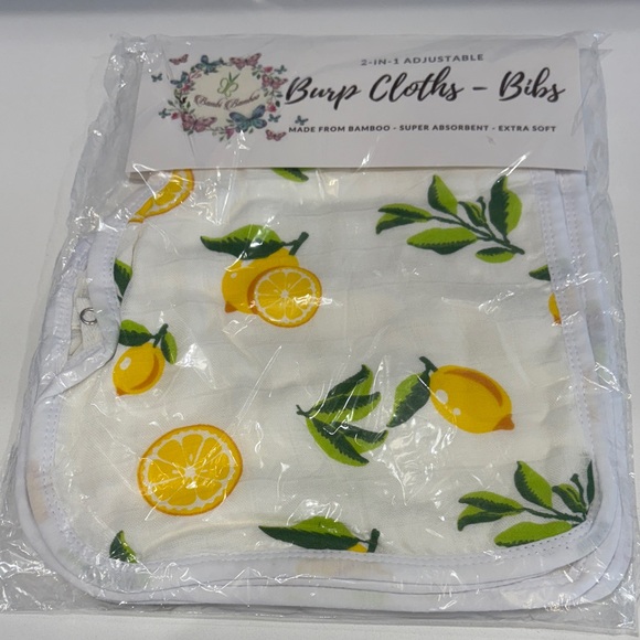 Bambini Bamboo Burp Cloths—Bibs—Pack of 2–great quality!! Adjustable—New in Bag - Picture 1 of 4